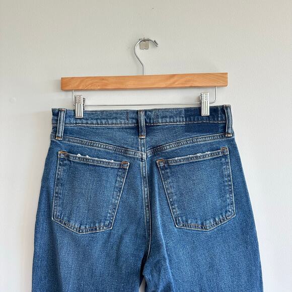 Abercrombie & Fitch The Mom High Rise Distressed Straight Leg Jeans Blue 29 - Picture 6 of 7